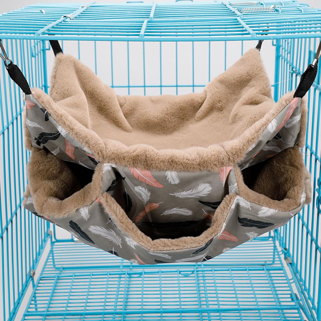 Small Animals Warm Plush Cage Hanging Hammock Bed,Guinea Pig Cage Accessories Bedding for Parrot Ferret Squirrel Hamster Rat Playing Sleeping