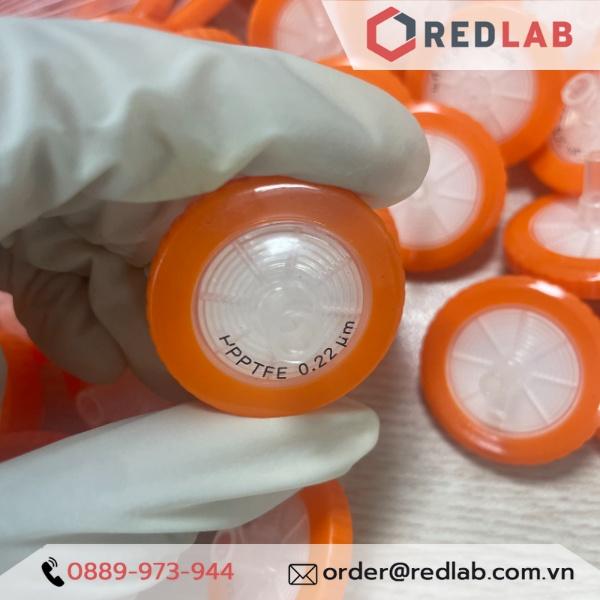 Đầu lọc Syringe PTFE đường kính 33mm, lỗ lọc 0.22um không tiệt trùng Finetech PTFE033N022I