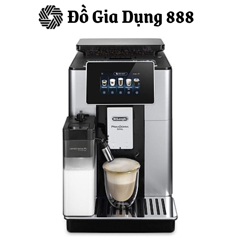 Máy Pha Cà Phê Tự Động DELONGHI ECAM 610.55.SB, Máy Pha Cafe, Espresso, Cappuccino, Model Mới Nhất, Nhập Đức