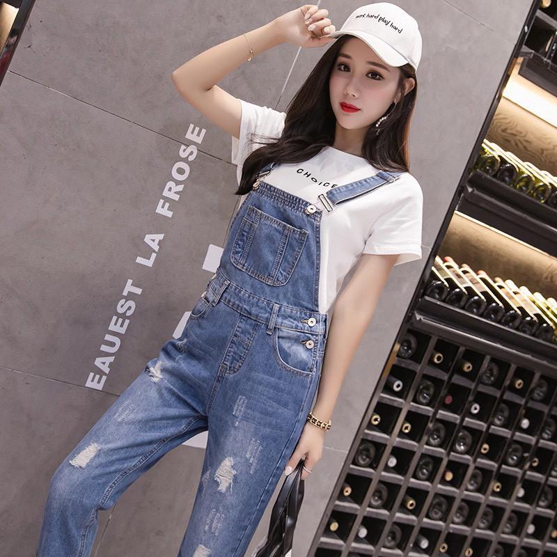 Quấn yếm jeans nữ co dãn king168 , yếm nữ co dãn nhẹ thoải mái trẻ trung 0A