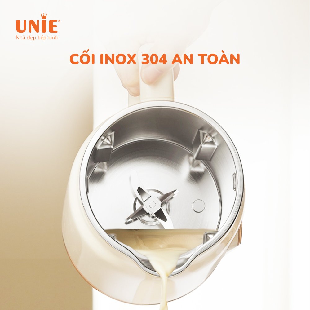 Máy làm sữa hạt UNIE UMB12 Dung tích 1200ml, công suất 1000w, Thiết kế mới thời thượng, chất liệu cao cấp đa tính năng xay nấu - hàng chính hãng