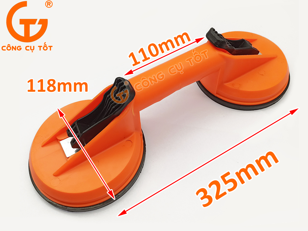 Hít kính 2 chấu nhựa cam Ø118mm