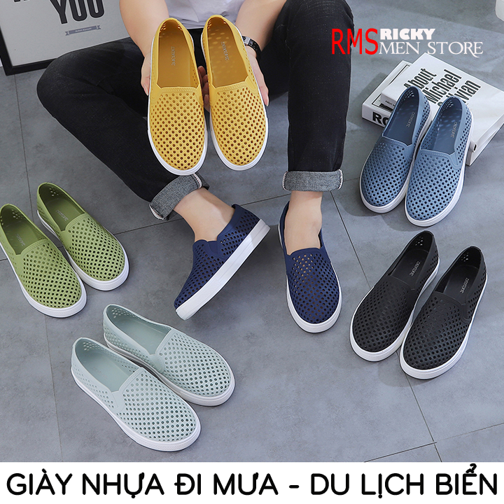 Giày Nhựa Chống Nước , Đục Lỗ Siêu Nhẹ Phù Hợp Đi Mưa , Đi Biển Chất Liệu Nhựa Eva Pylon