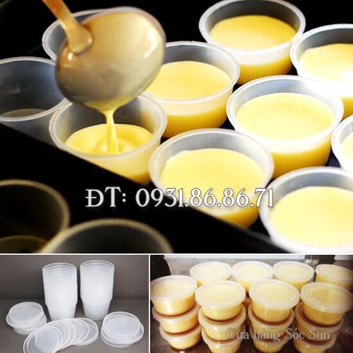 Bộ 50 khuôn bánh Flan hình tròn loại có nắp – Mã số 1369
