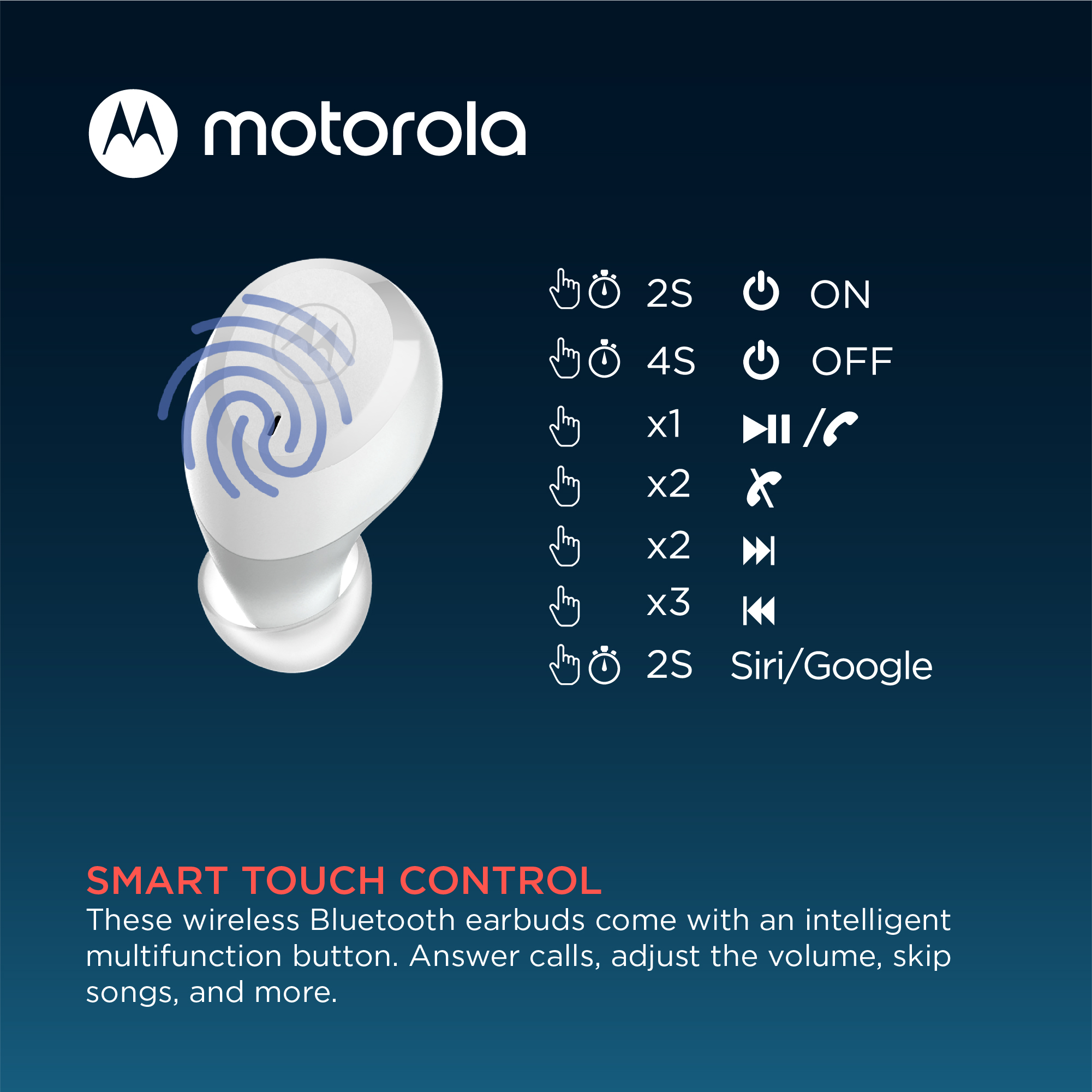 Tai Nghe Bluetooth Motorola MotoBuds 100 - Hàng Chính Hãng