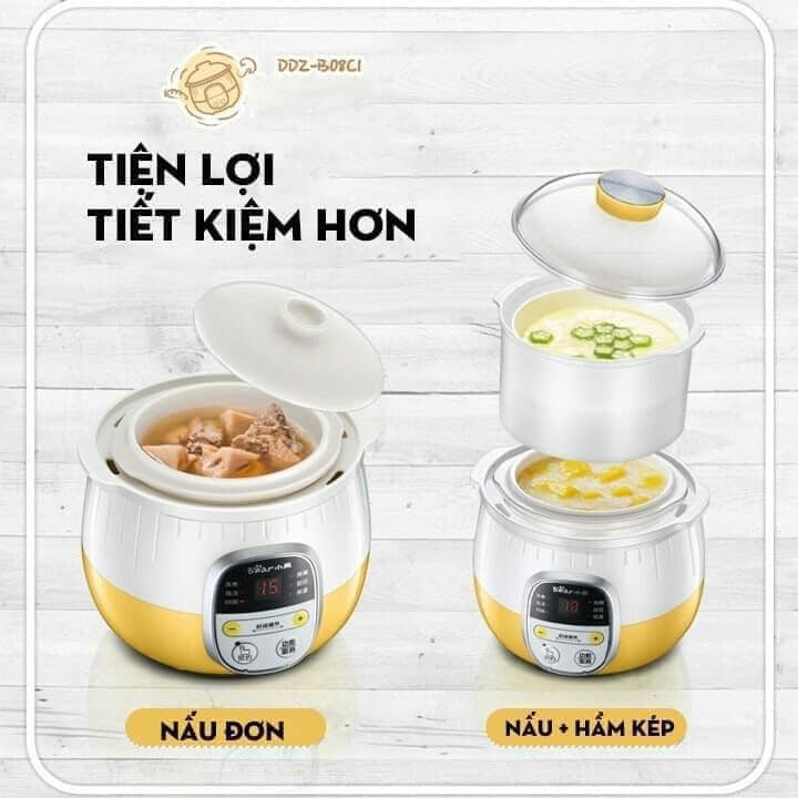 NỒI NẤU CHÁO, NINH, HẦM, HẤP CÁCH THUỶ 4 IN 1 - MÀU HỒNG