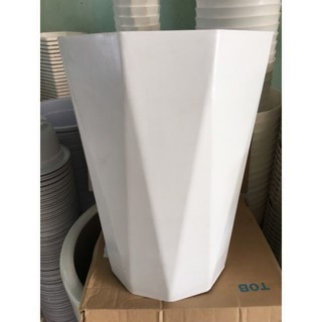 Combo 3 Chậu nhựa kim cương size 40x30cm loại 1 kèm dĩa lót chậu