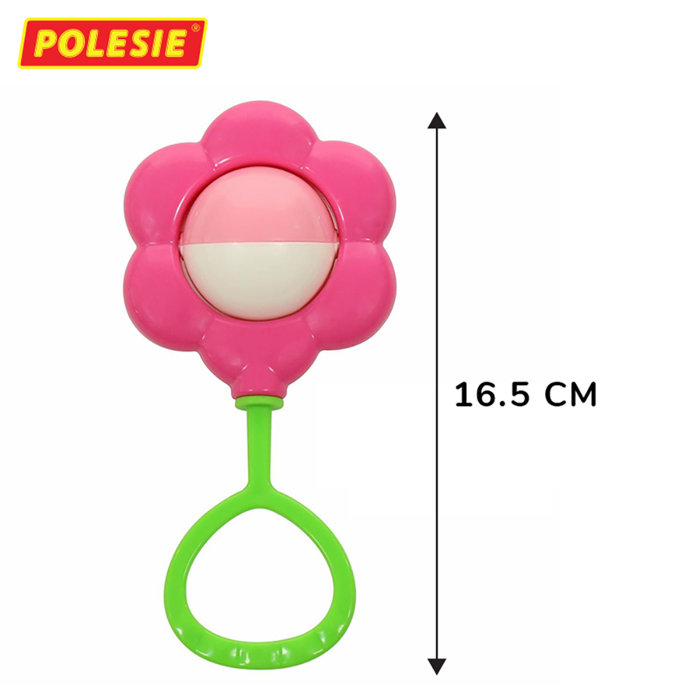 Bộ 3 Xúc Xắc Lục Lạc Hình Hoa Bằng Nhựa Nguyên Sinh, Đồ Chơi Sơ Sinh Nhập Khẩu Châu Âu An Toàn Cho Bé - Polesie Toys 45584-45577-45591