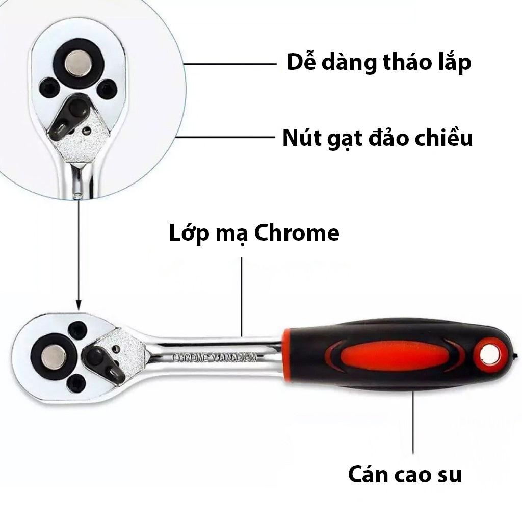 Ảnh Thật Bộ Đồ Nghề Sửa Chữa Xe Hơi Xe Máy 46 Món - Bộ Dụng Cụ Tuýp Khẩu Đa Năng 46 Chi Tiết Mở Ốc Vít Bulong Tiện Dụng