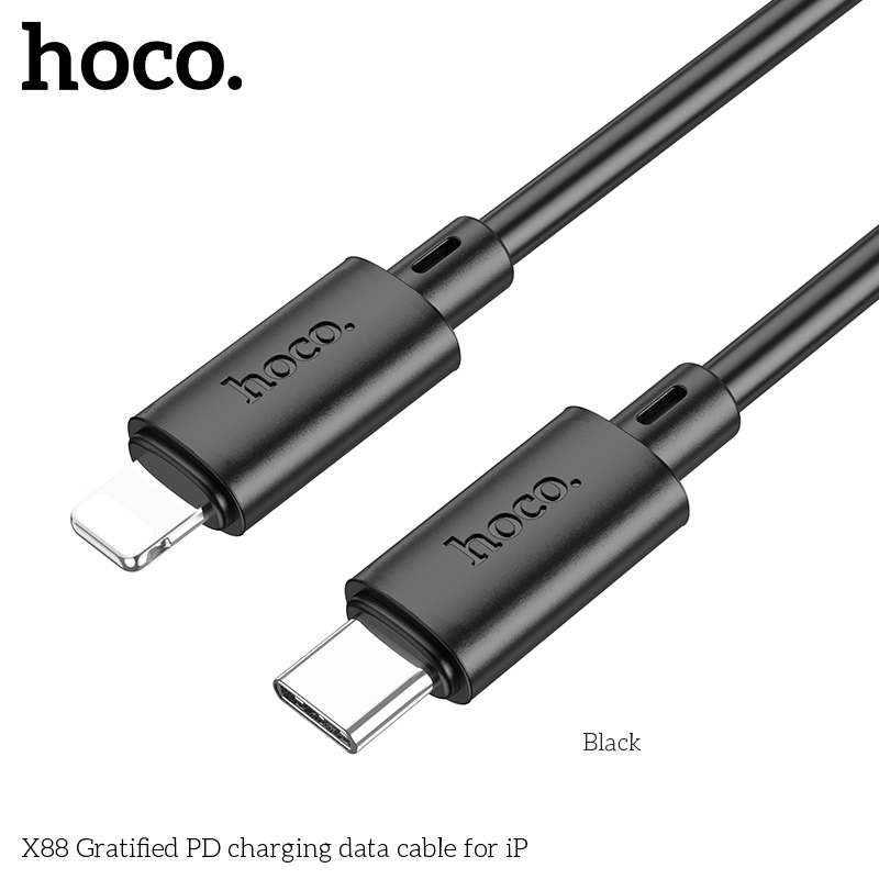Cáp sạc nhanh PD20W Hoco X88 Type C dành cho IP10/11/12/13/14promax dây chống rối hàng chính hãng hoco