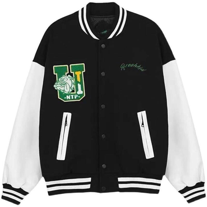 Áo Khoác Bomber Nỉ Ngoại Form Unisex Untp Chữ U Freshkid Siêu Cá Tính