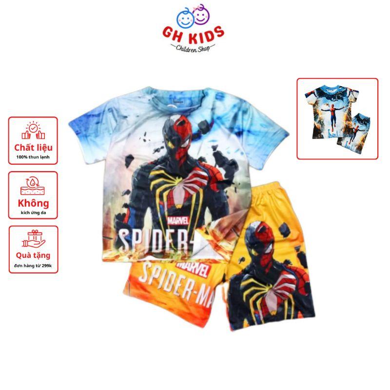Bộ đồ bé trai họa tiết Siêu nhân chất liệu thun lạnh mềm mịn mát in hình 3D được các bé trai yêu thích SIZE 5-25kg