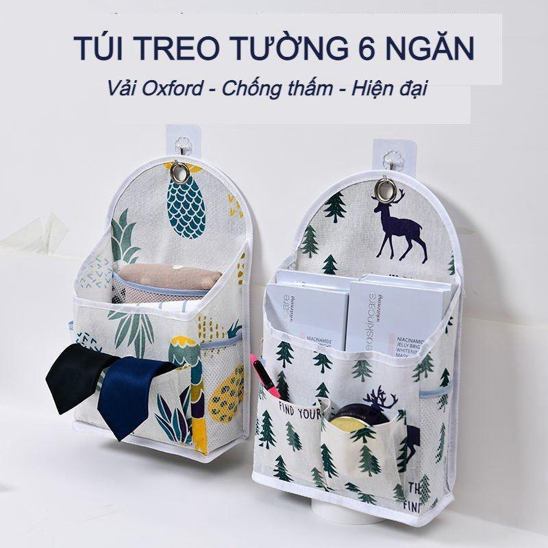 Túi vải treo tường 6 ngăn đựng vật dụng tiện lợi