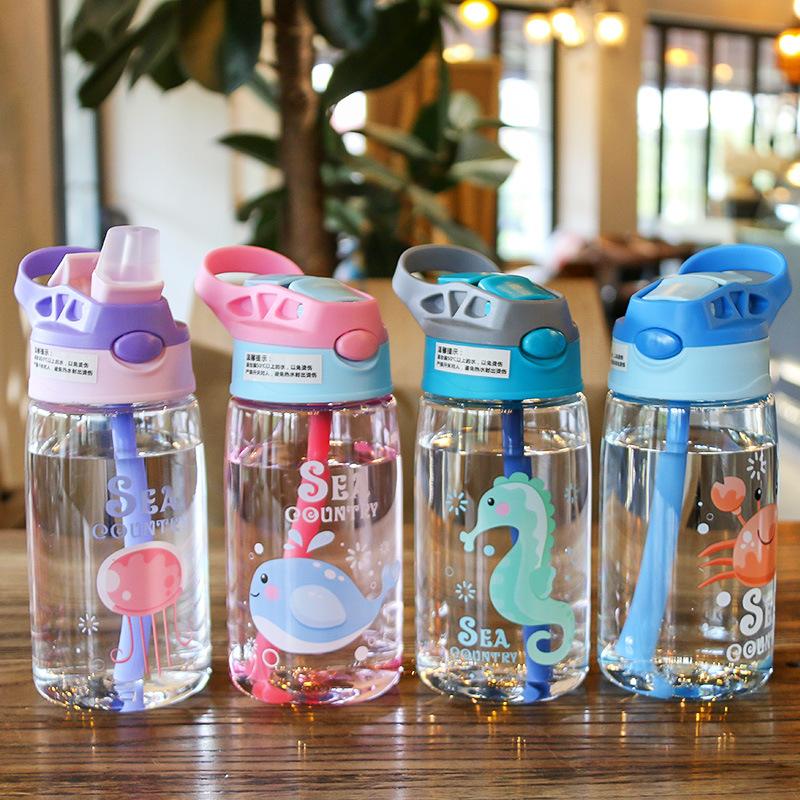 Trẻ Em Nước Sippy Cup Sáng Tạo Hoạt Hình Cho Bé Cốc Có Ống Hút Chống Rò Rỉ Nước Chai Ngoài Trời Di Động Trẻ Em Ly