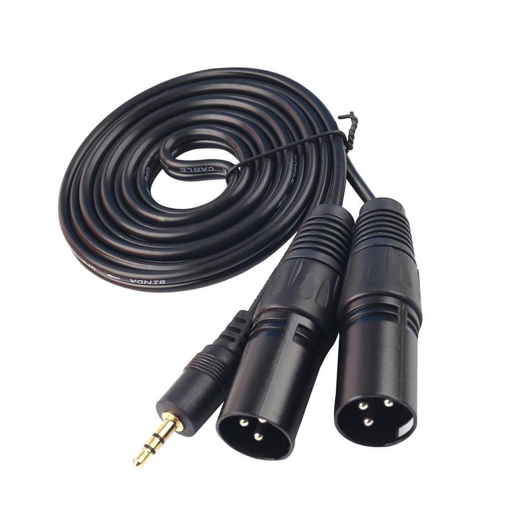 3.5mm  1/8" Stereo male to Dual XLR Male Adapter Cable 1.5m