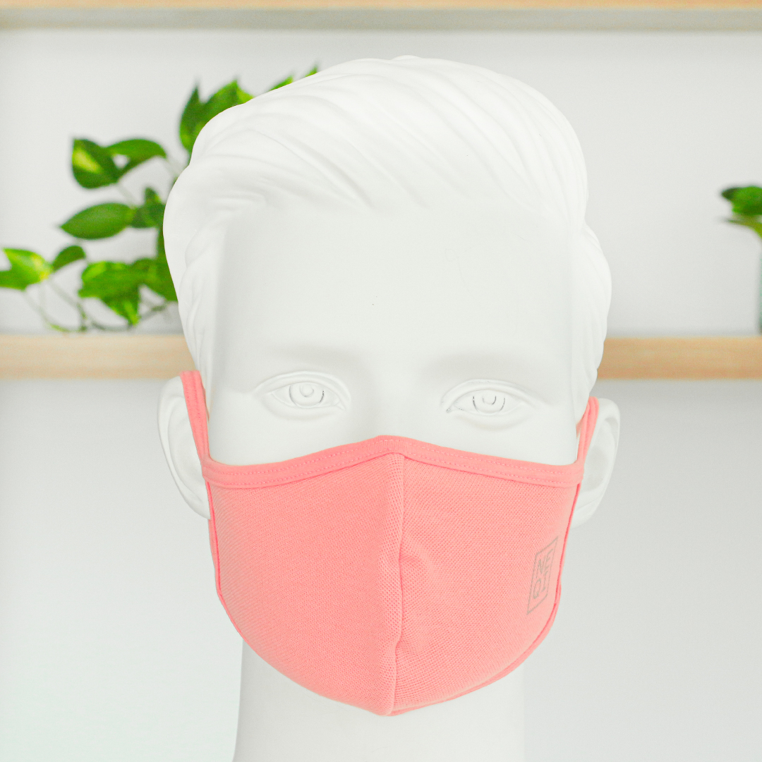 Set 3 khẩu trang vải nữ kháng khuẩn cao cấp NEQI FACEMASK Đức, size M, màu hồng thời trang, lọc 98% bụi mịn