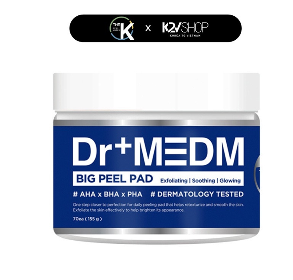 Bông Tẩy Tế Bào Chết Làm Sạch Sâu DR+MEDM Big Peel Pad 1 HỘP 70 miếng