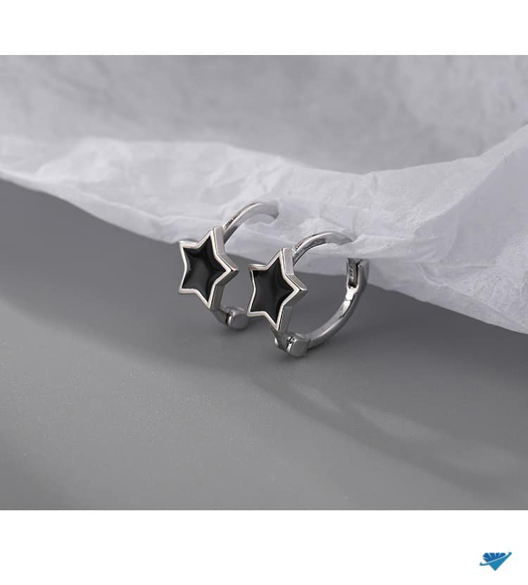 Bông tai bạc thời trang khuyên tròn chất liệu bạc MS057