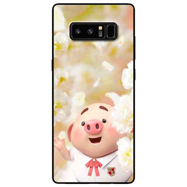 Ốp lưng in cho Samsung Note 8 Mẫu Heo Áo Trắng