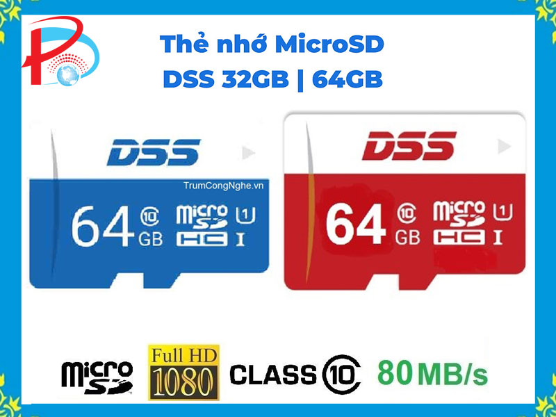 Thẻ Nhớ Mirco SD DSS 64Gb - Thẻ Nhớ DSS 32Gb Class 10 Chuyên Ghi Hình Cho Camera, Máy Ảnh và Điện Thoại - Hàng Chính Hãng