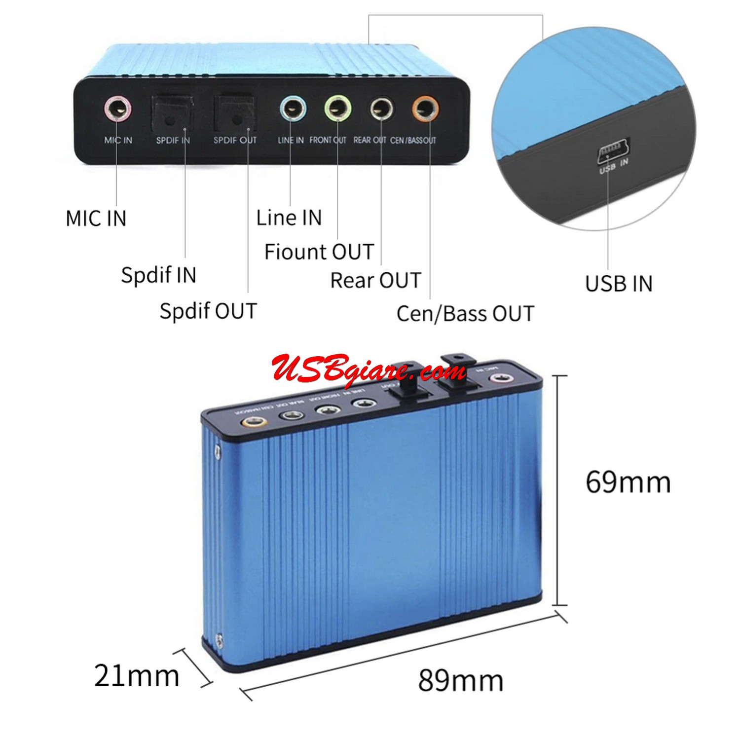 Card âm thanh USB 6CH Optical audio -DC941【USBgiare,Com】