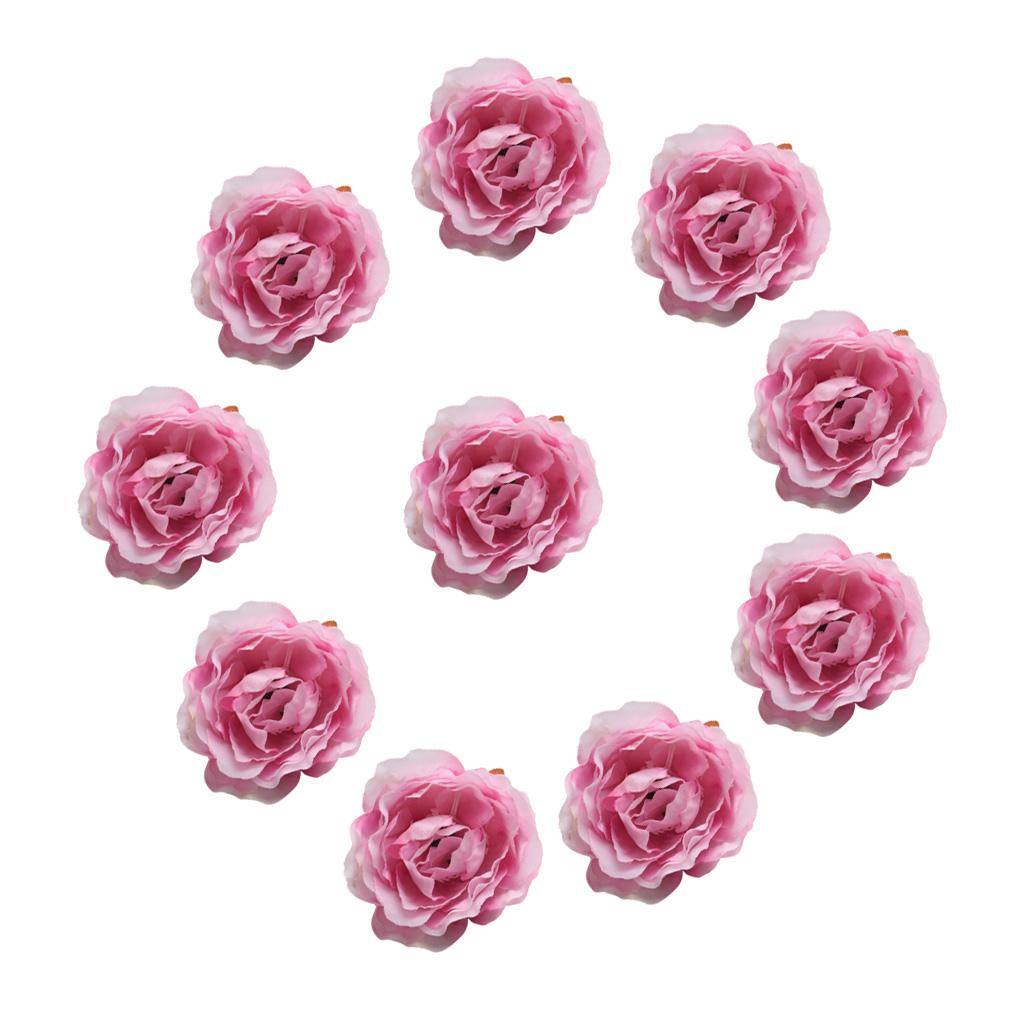 50pcs Artificial Silk Rose Flower Head DIY Wedding Party Decor Pink