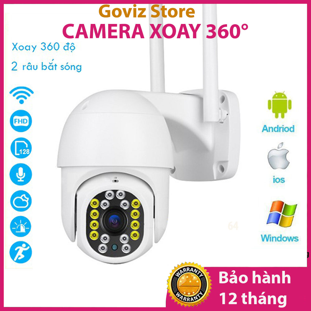 Camera IP Wifi Yoosee PTZ MiniI 16 Led HD1080, Chống Nước Xoay 360 Độ, Quay Đêm Có Màu, Đàm Thoại Hai Chiều, Cảm Biến Báo Động