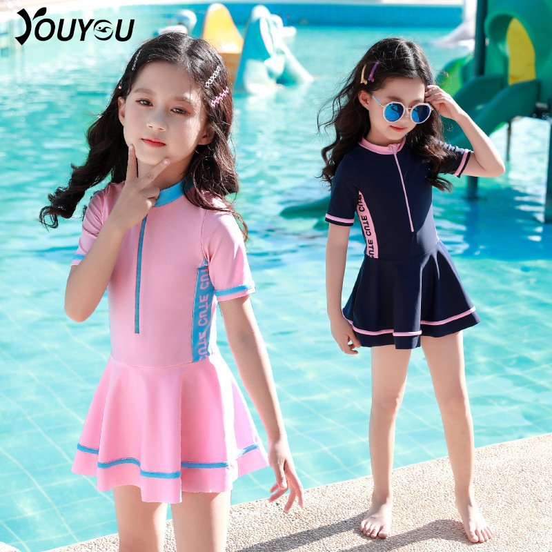 Bikini đồ bơi váy cho bé gái dokki kids màu trơn vải co giản, mềm min thoáng mat cho bé từ 3 tuổi trở lên