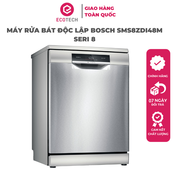 Máy Rửa Chén Bát Độc Lập BOSCH SMS8ZDI48M SERI 8, Công Nghệ Sấy ZeoLith - Hàng Chính Hãng