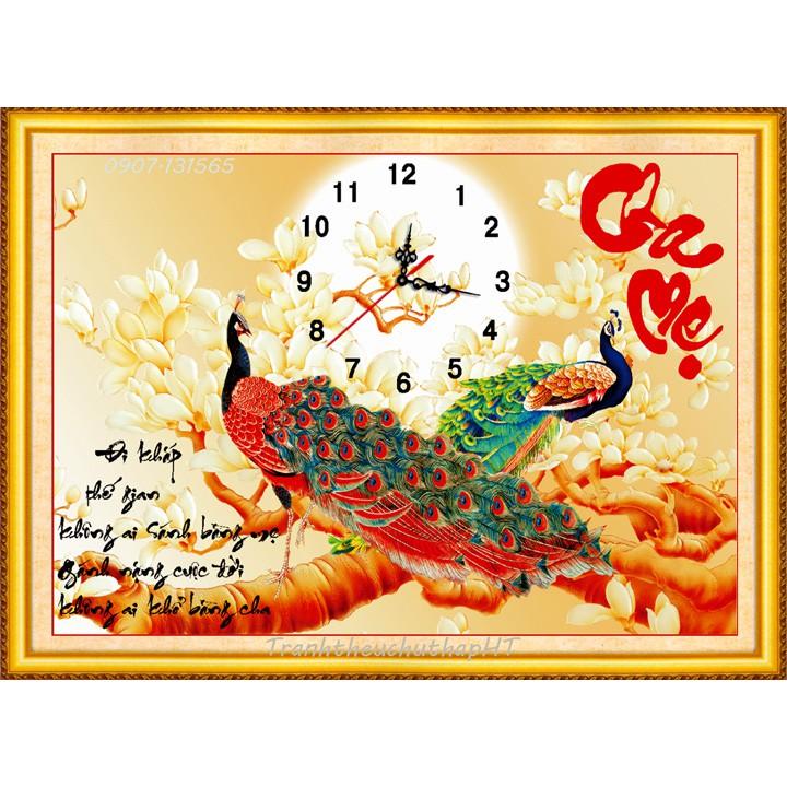 Tranh đính đá cha mẹ VS063 - tự đính