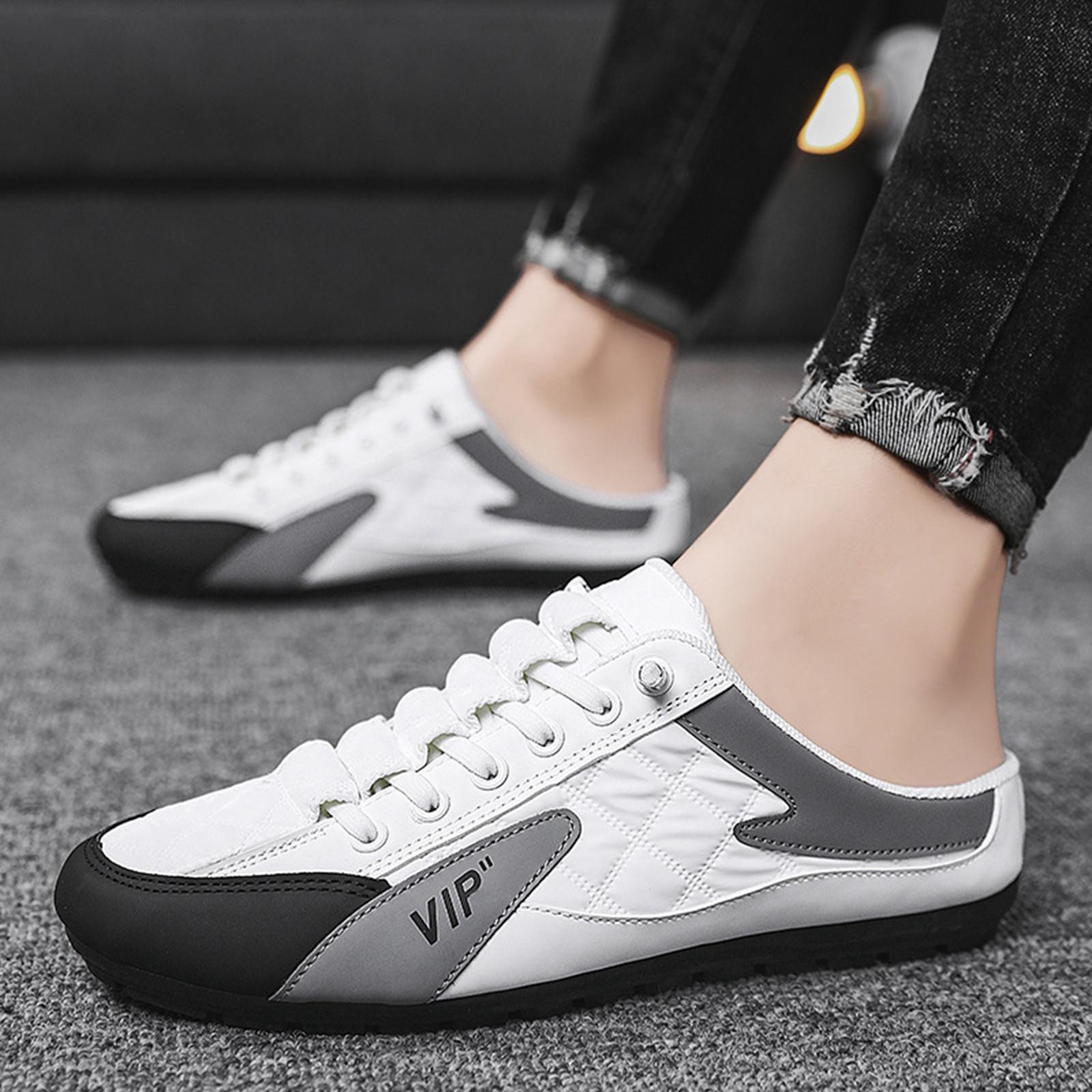 Men Slip on Mule Sneakers Slippers Low Top Work Casual Sports Shoes Loafers