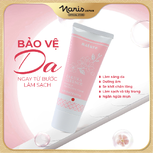 Sữa Rửa Mặt Tẩy Trang Làm Sáng Da – Nature Sakura Essence Nhật Bản 100g