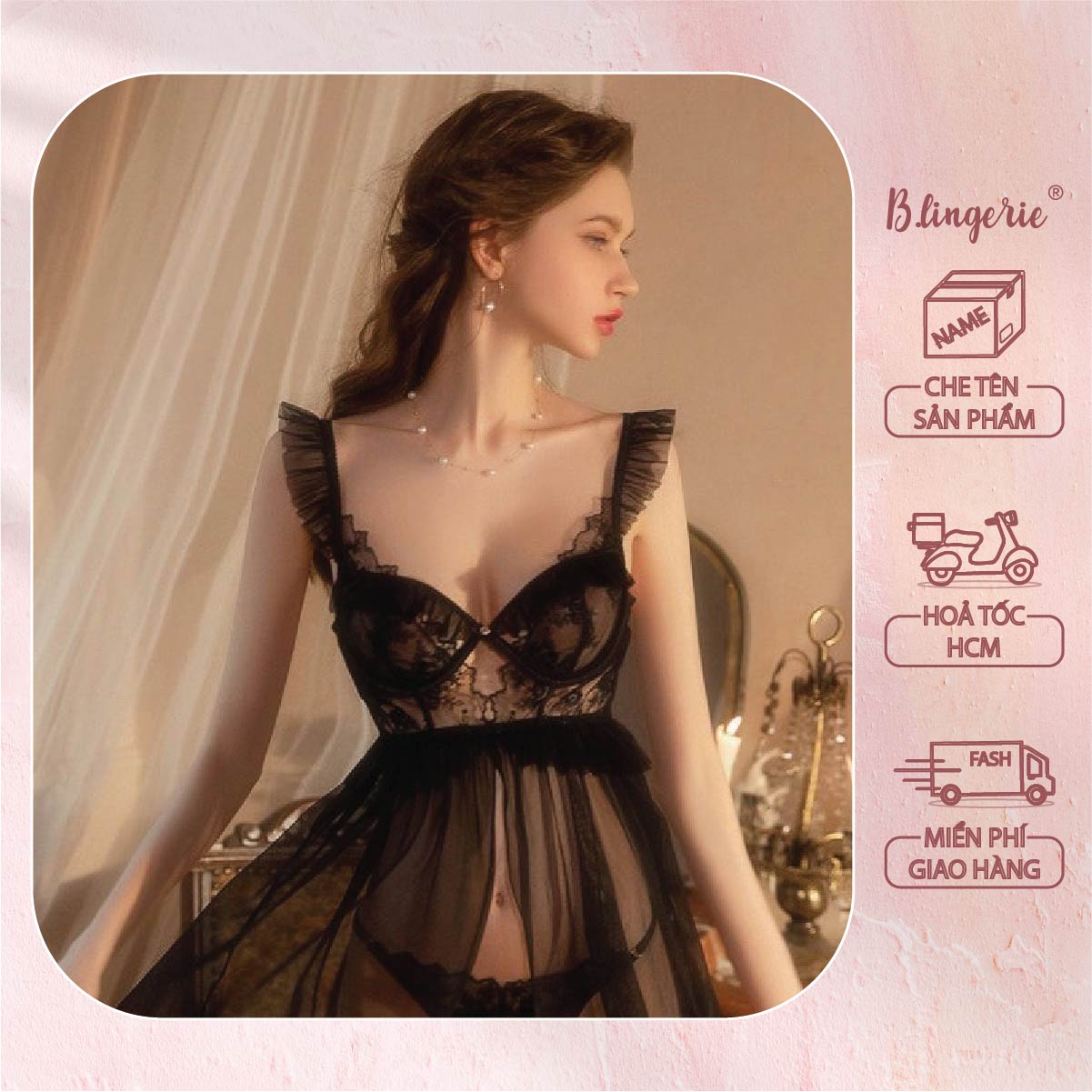 Đầm Ngủ Ren Gợi Cảm - B.Lingerie