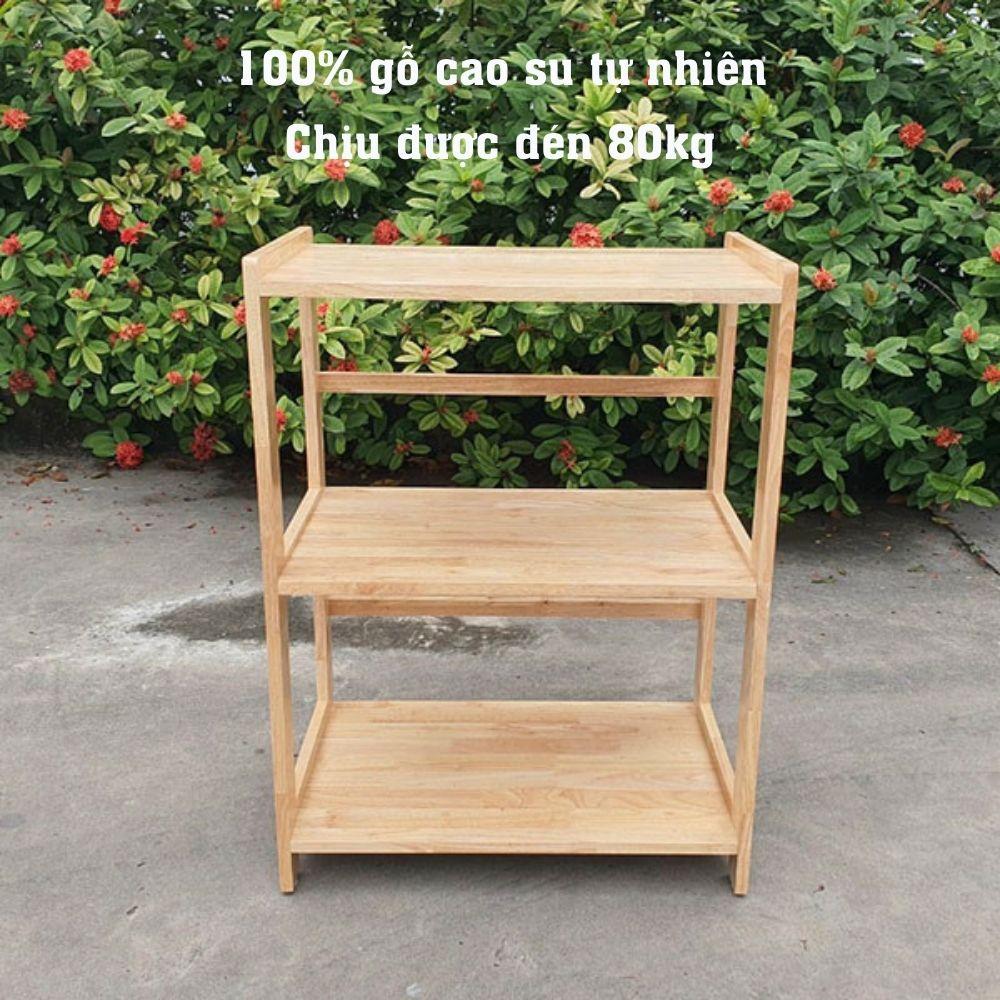 Kệ lò vi sóng 2 tầng 3 tầng 4 tầng cao cấp bằng gỗ cao su Kệ đựng đồ dùng nhà bếp đa năng