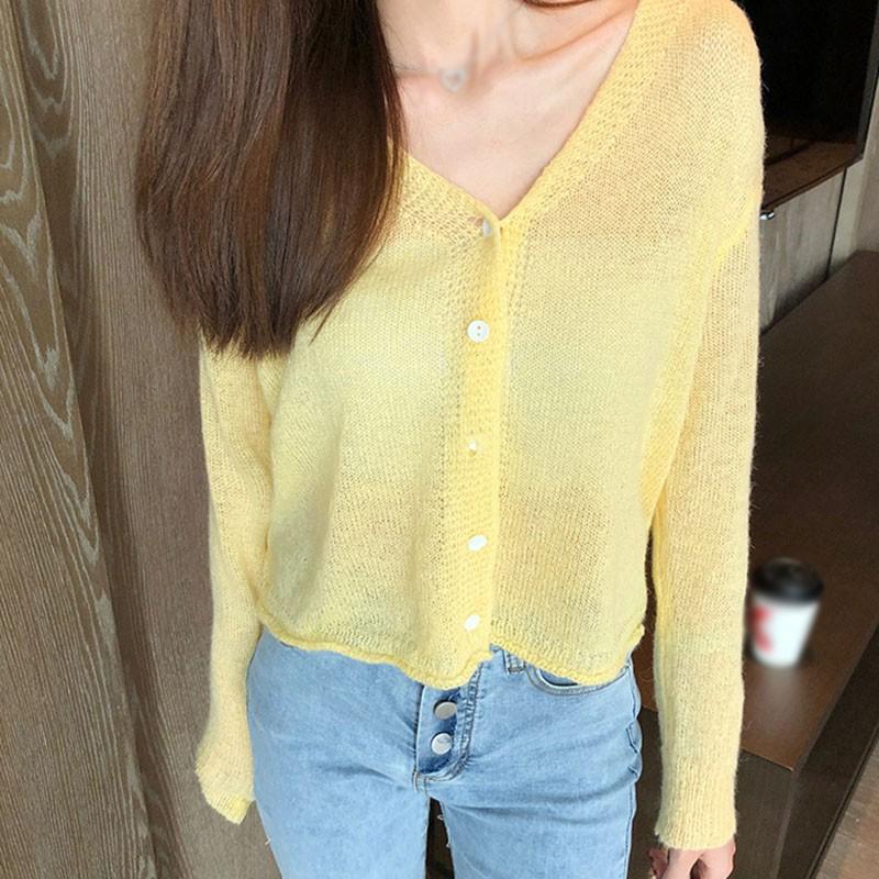 Áo Khoác Cardigan Dệt Kim Tay Dài Chống Nắng