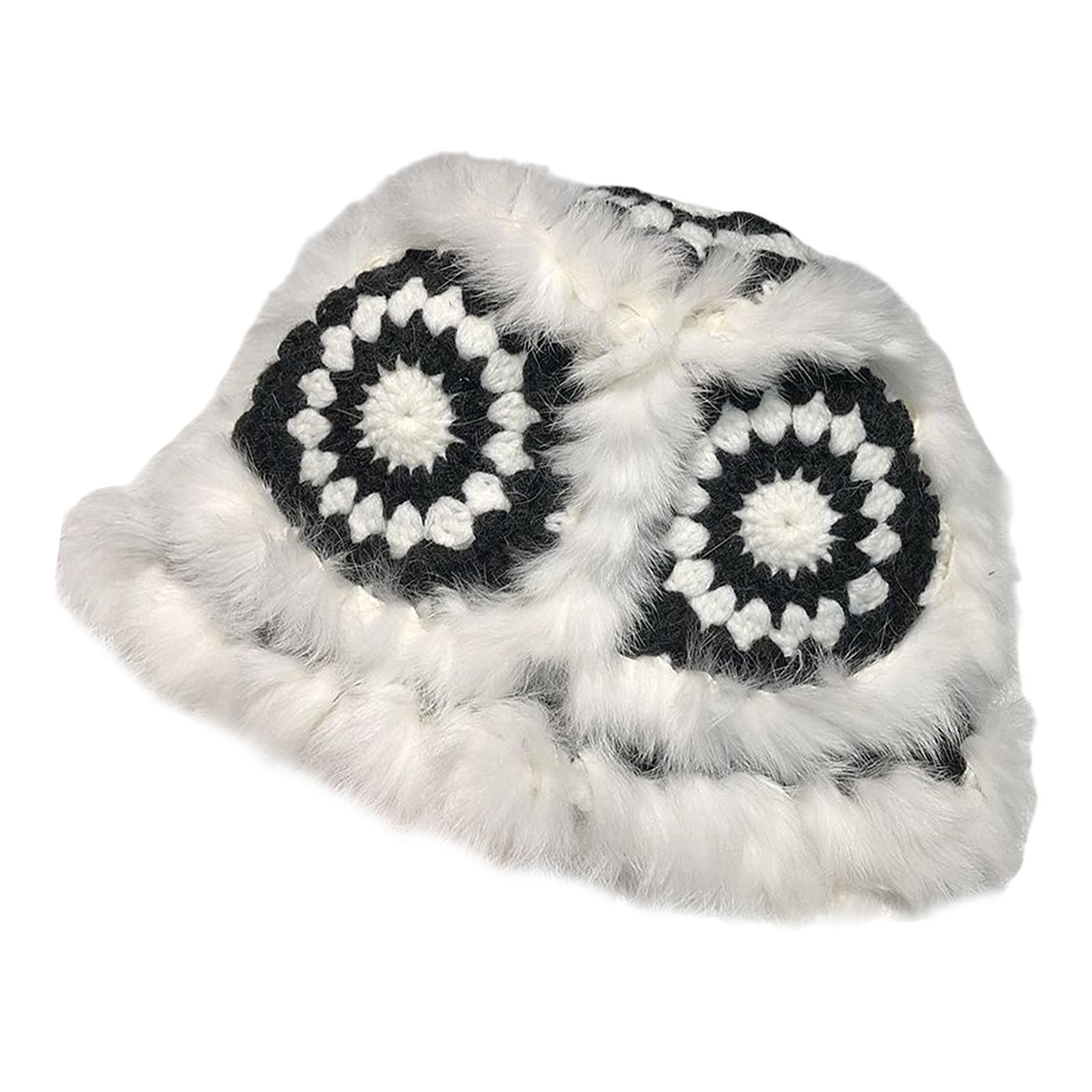 Faux Plush Bucket Hat Furry Cute Fisherman Hat Plush for Teen Girls