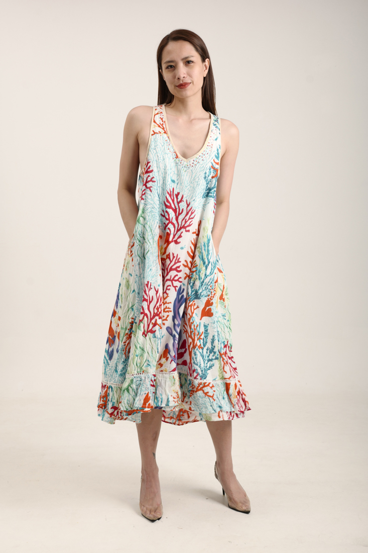 Maxi Cotton Đính Hạt Cao Cấp Isla Bonita IB28244-PR