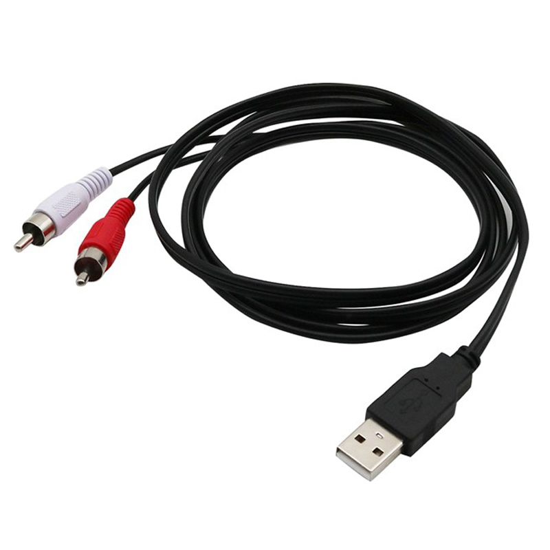 Cáp Chuyển Đổi Cổng USB Sang 2 Cổng RCA Cho TV 1.5m PD