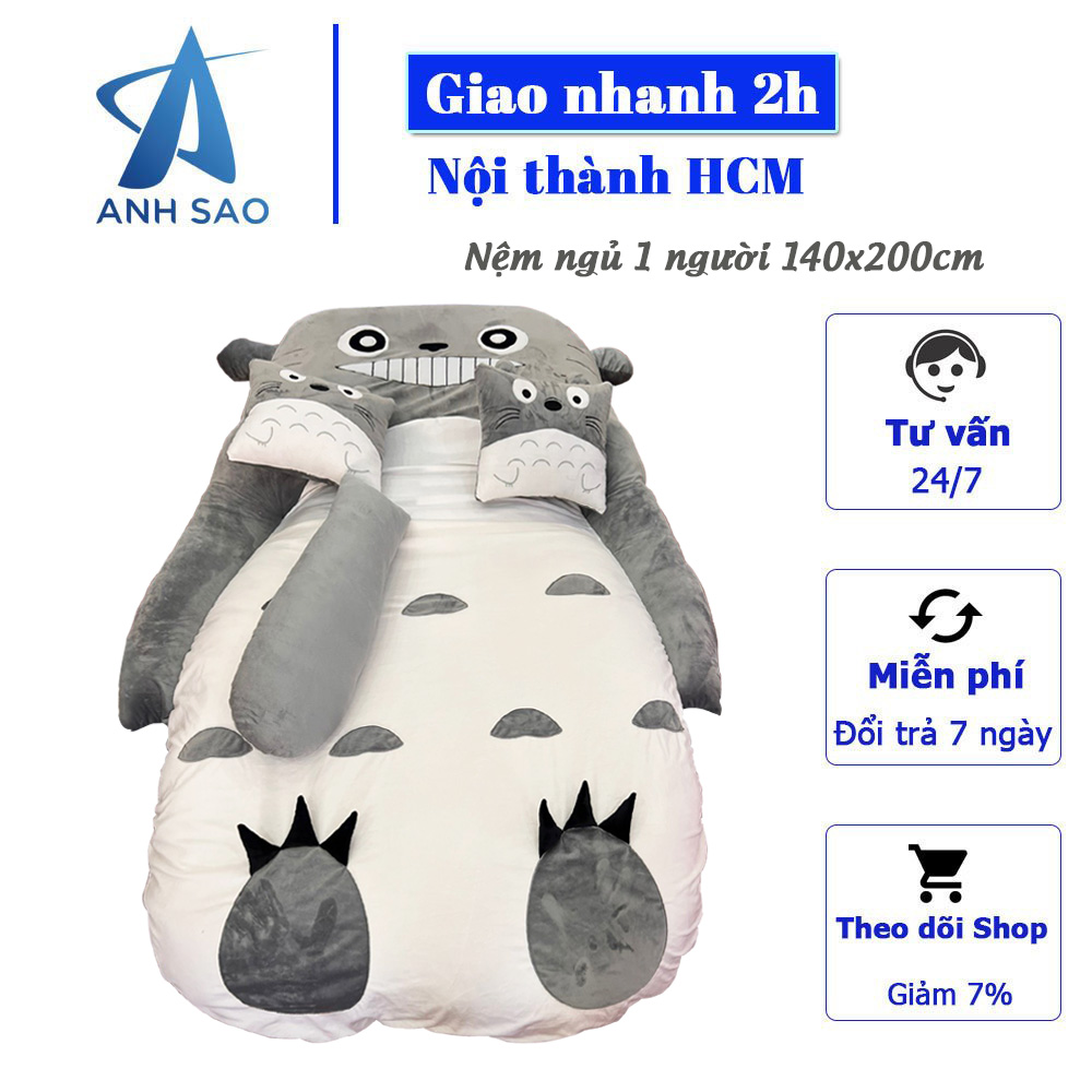 Đệm lười Totoro 1m4x2m cao cấp A làm bằng hạt xốp êm ái