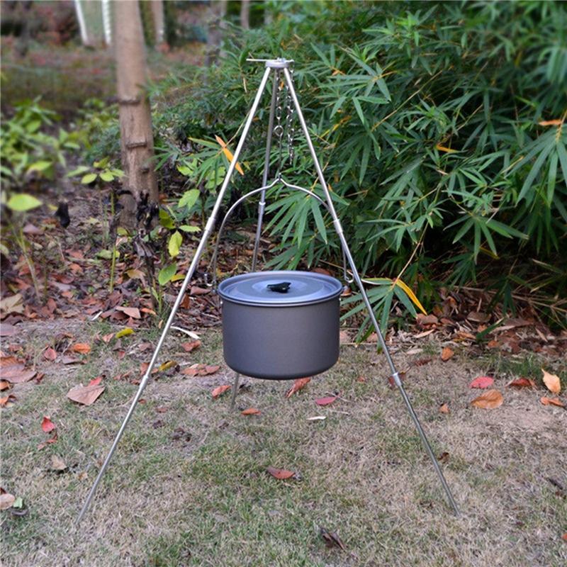 3-section Outdoor Campfire Tripod Camping Supplies Portable Hanging Pot Picnic