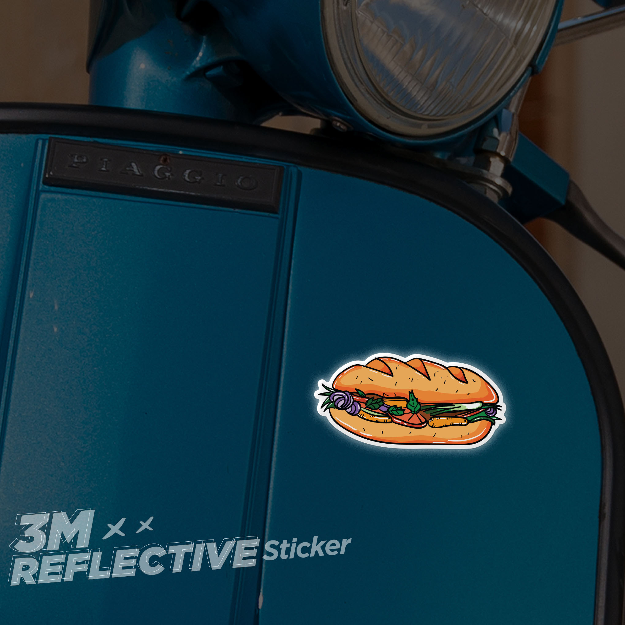 BANH MI 3M - Reflective Sticker Die-cut Hình dán phản quang thương hiệu STICKER FACTORY