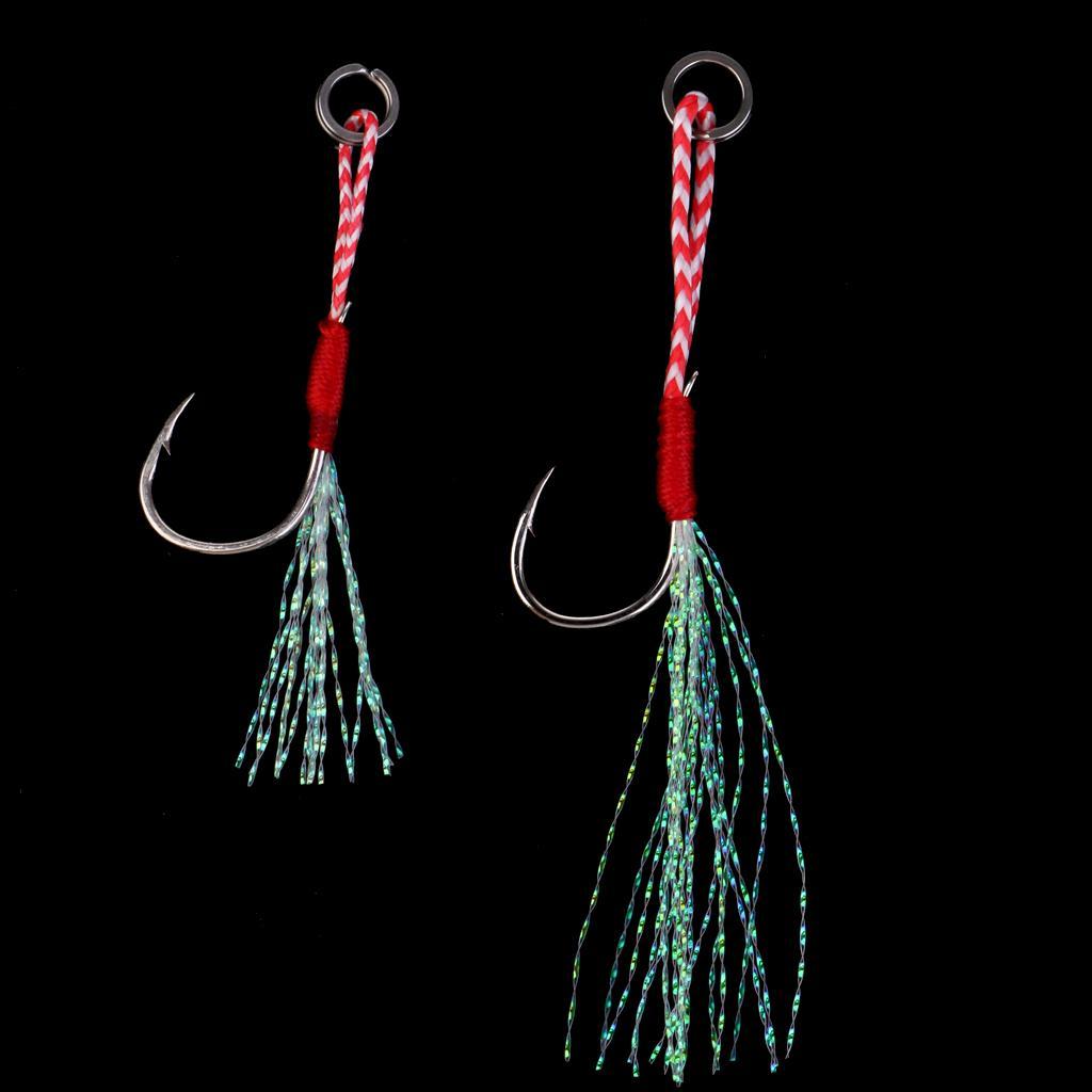 2-8pack Hi-carbon Assist Hook Fishing Jig Hooks Live Baits Hooks Fishhooks 13#