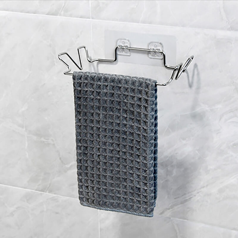 Giá Đỡ Túi Đựng Rác Treo Tường Nhà Bếp INOX Kèm Miếng Keo Siêu Dính Móc Treo Đồ Nhà Tắm Đa Năng