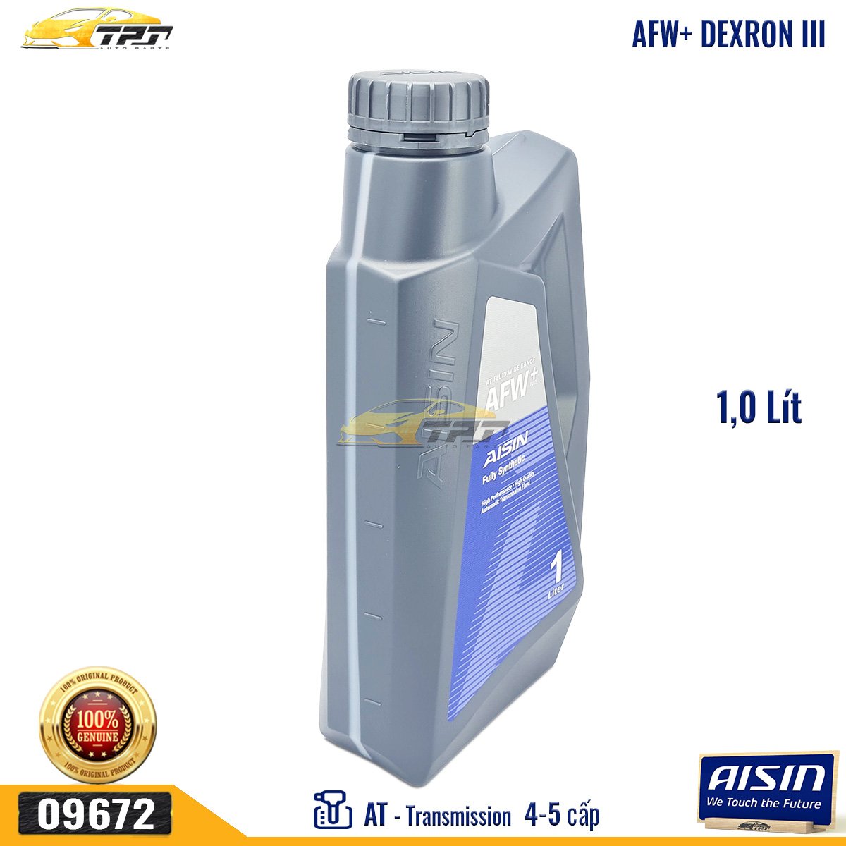 Nhớt Hộp Số Tự Động 4 - 5 Cấp AFW+ DEXRON III (1 Lít) ATFMT1P AISIN - Japan