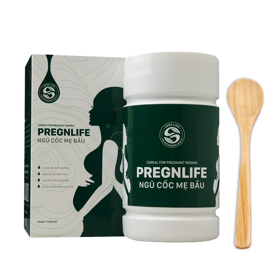 Ngũ Cốc Mẹ Bầu Pregnlife Long Liên Cao Cấp Siêu Dinh Dưỡng Gồm 14 Loại Hạt - Tặng Kèm Muỗng Gỗ