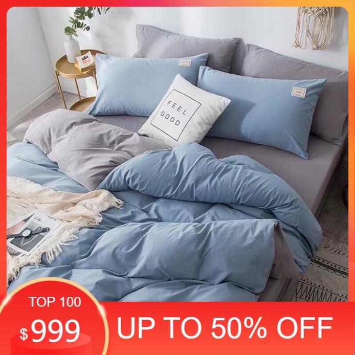 Bộ chăn ga cotton Tici cao cấp phong cách Hàn Quốc màu mới