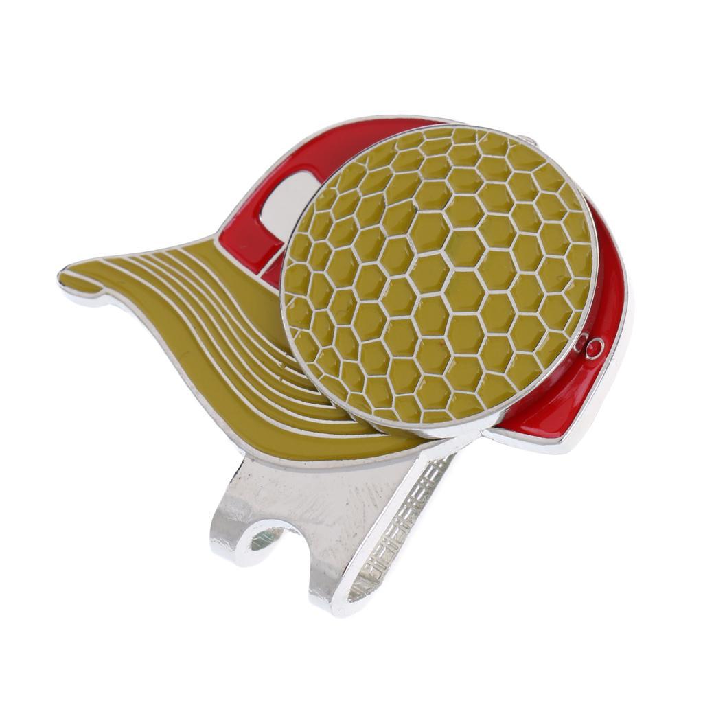 Golf Cap Pattern Alloy Golf Hat Clip with Marker