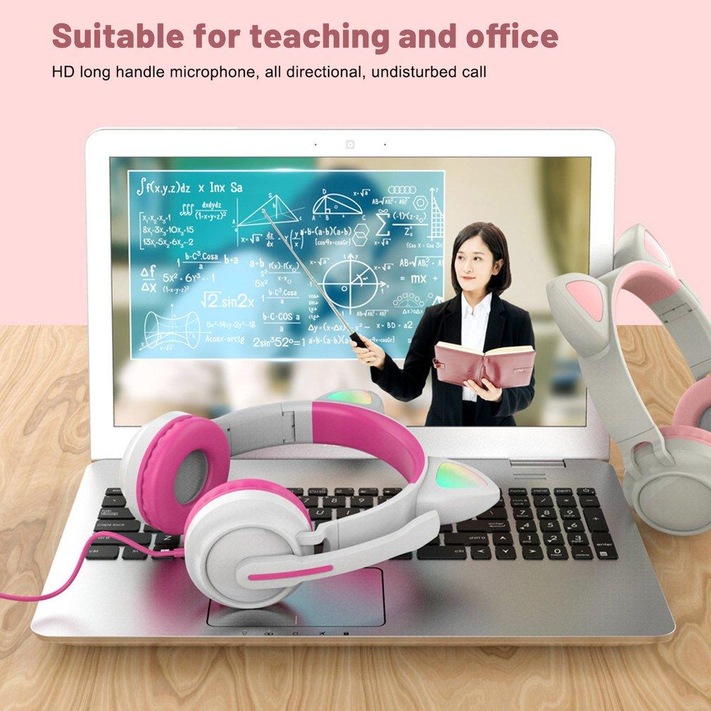Vua Trò Chơi Tai Nghe Chơi Game Có Dây Dạ Quang Mèo Tai Tai Nghe Ăn Gà Máy Tính Laptop Tai Nghe