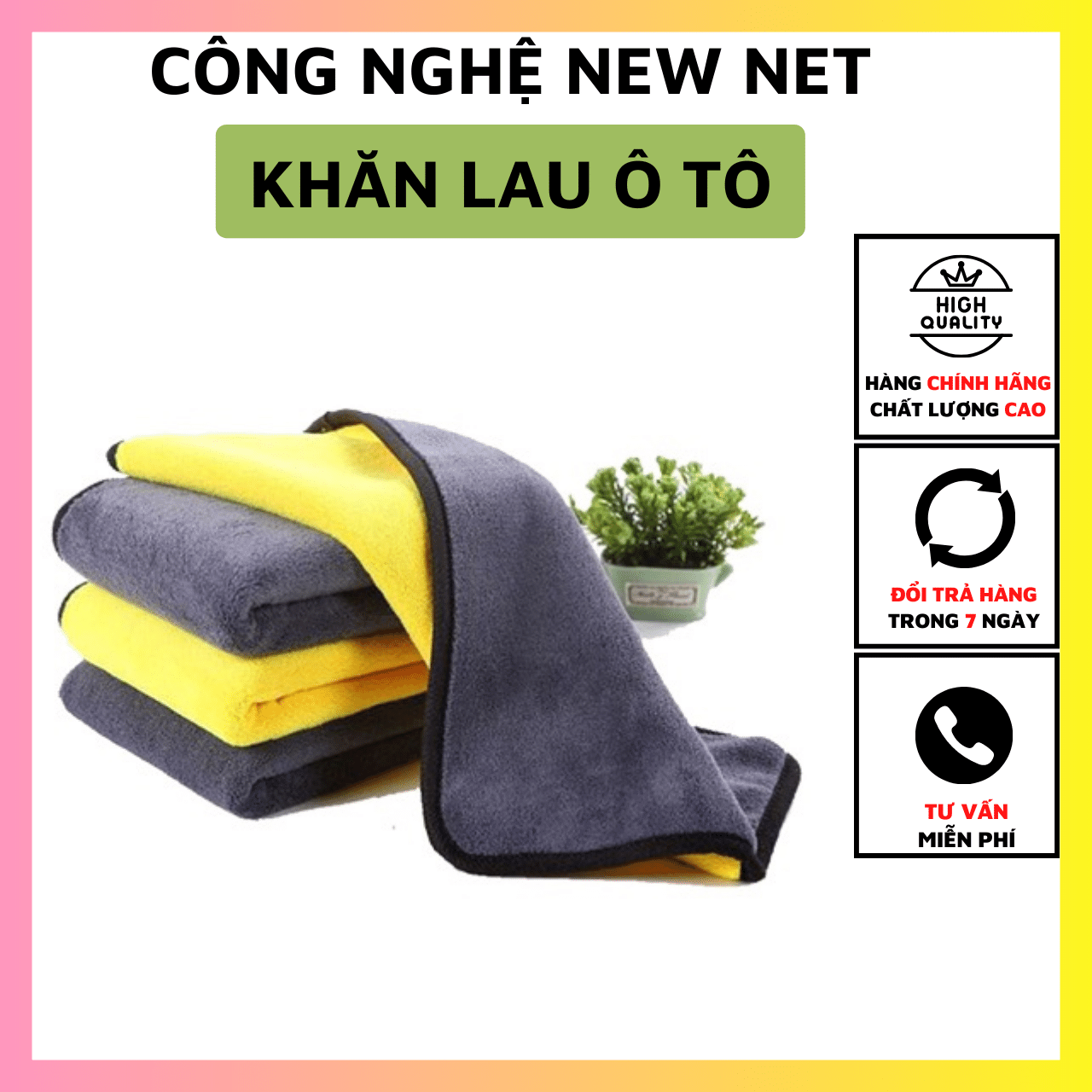 Khăn Lau Xe Hơi Chuyên Dụng - Khăn 2 Lớp Lau Xe Ô Tô( 30cm x40cm)