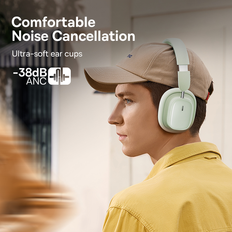 Tai Nghe Chụp Tai Chống Ồn Baseus Bowie H1i Noise-Cancellation Wireless Headphones (Hàng chính hãng)